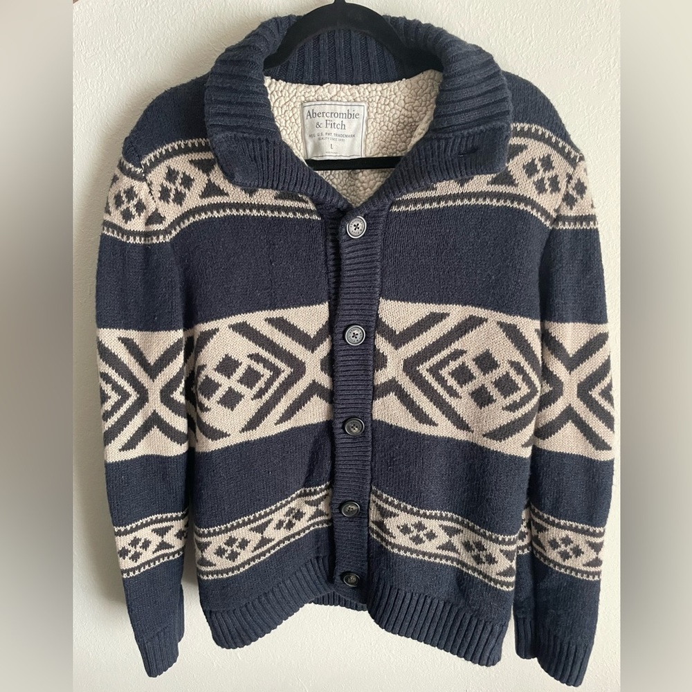 Abercrombie and Fitch Cardigan Sherpa Sweater
